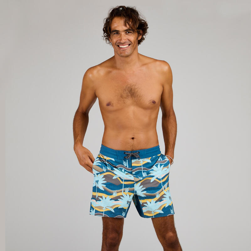 Boardshort surf 500 17" PALMERAIE GREY