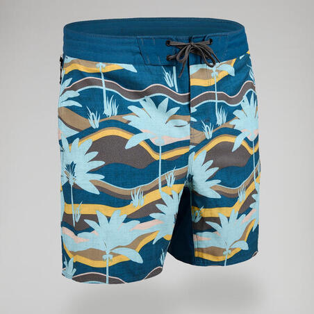 Boardshort surf 500 17" PALMERAIE GREY