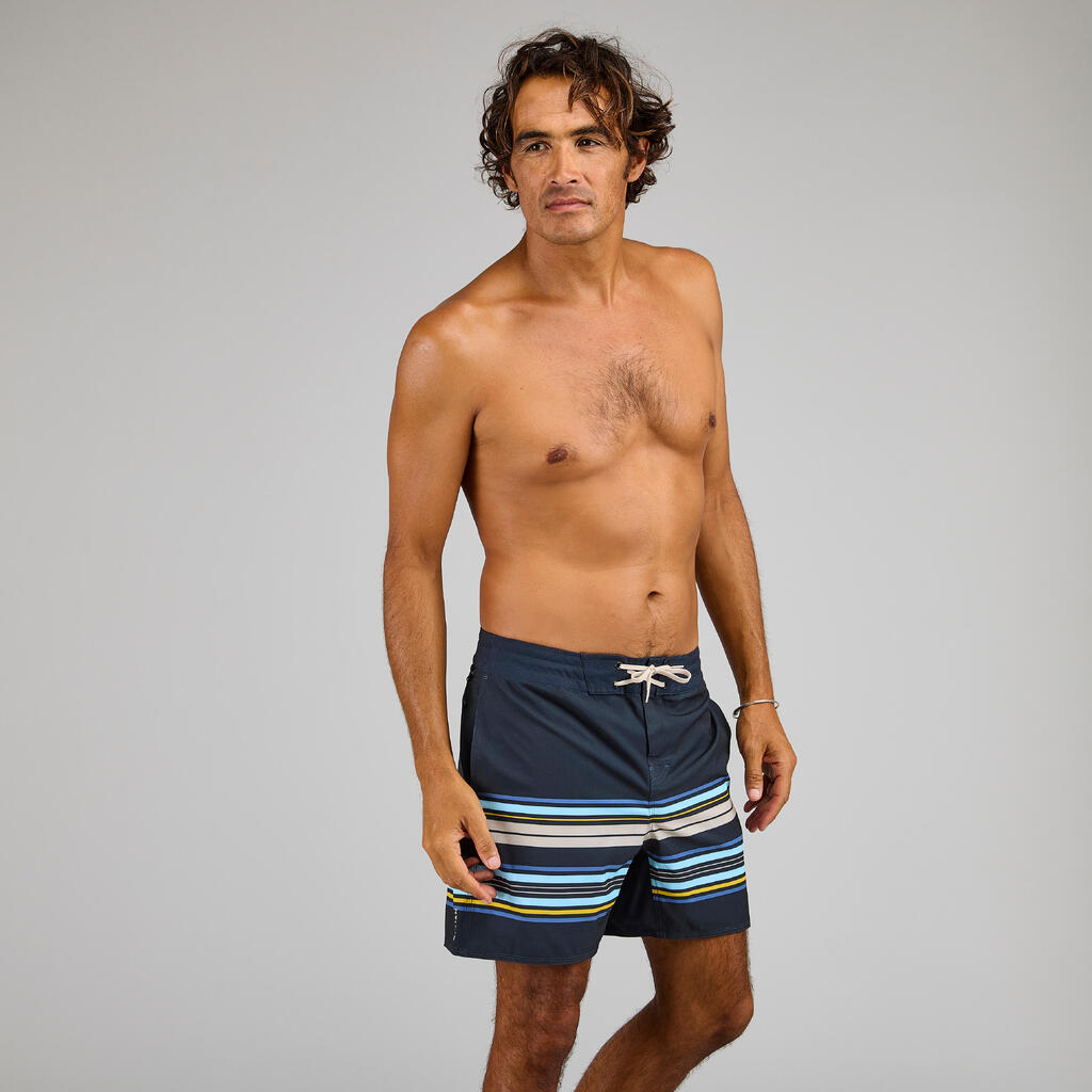 Bermuda de surf negro con estampado de 17