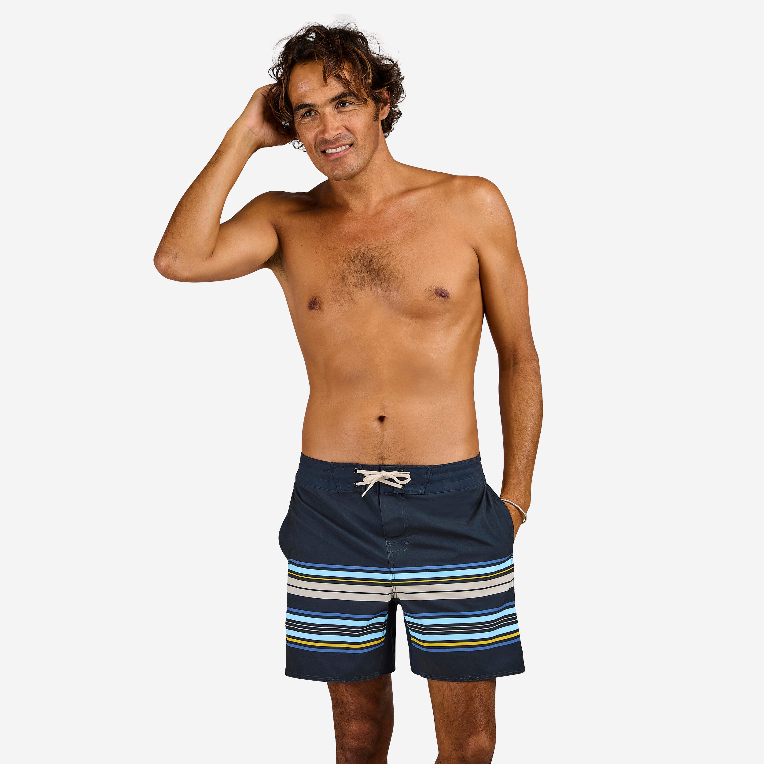 Men Surfing Boardshort 500 17_QUOTE_ STA MONICA BLACK