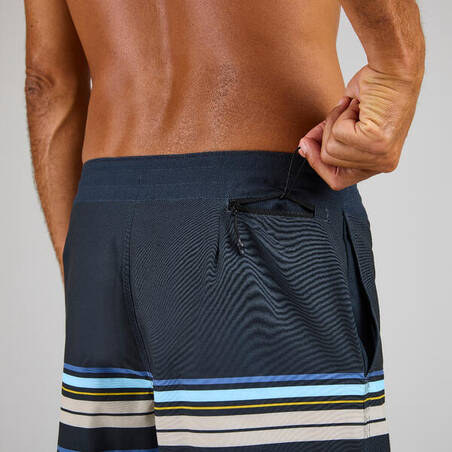 Boardshort selancar 500 17" STA MONICA HITAM