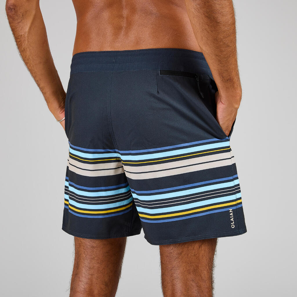 Bermuda de surf negro con estampado de 17