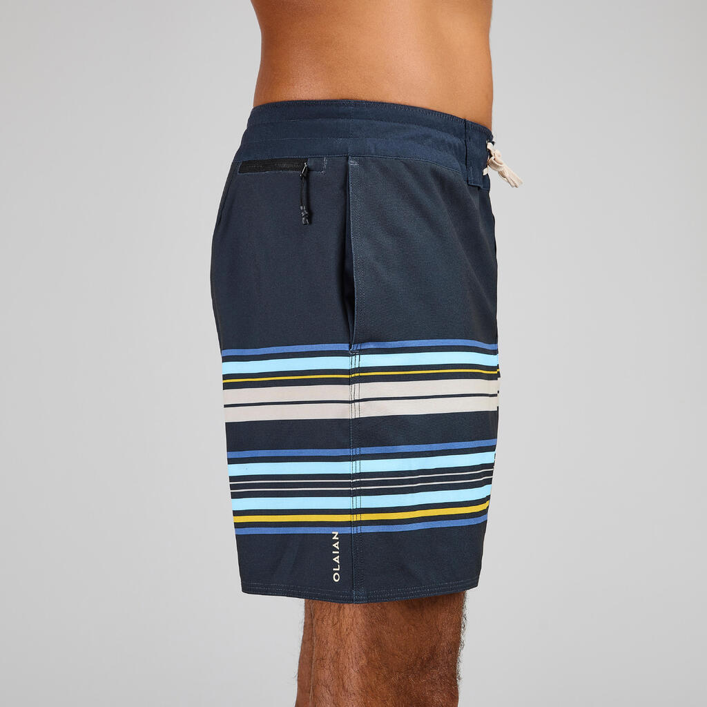 Bermuda de surf negro con estampado de 17