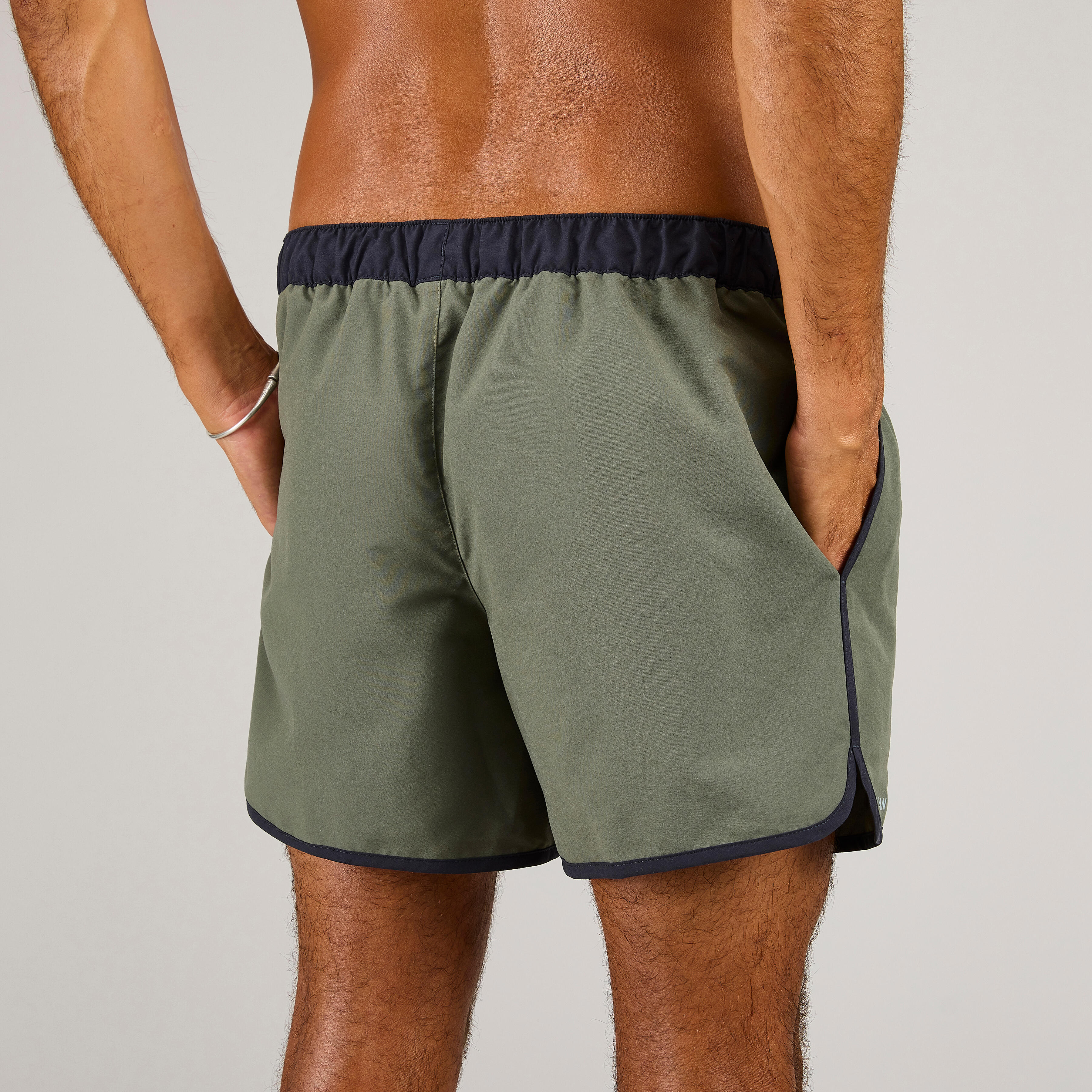 Banador Hombre corto 14 Kaki Decathlon