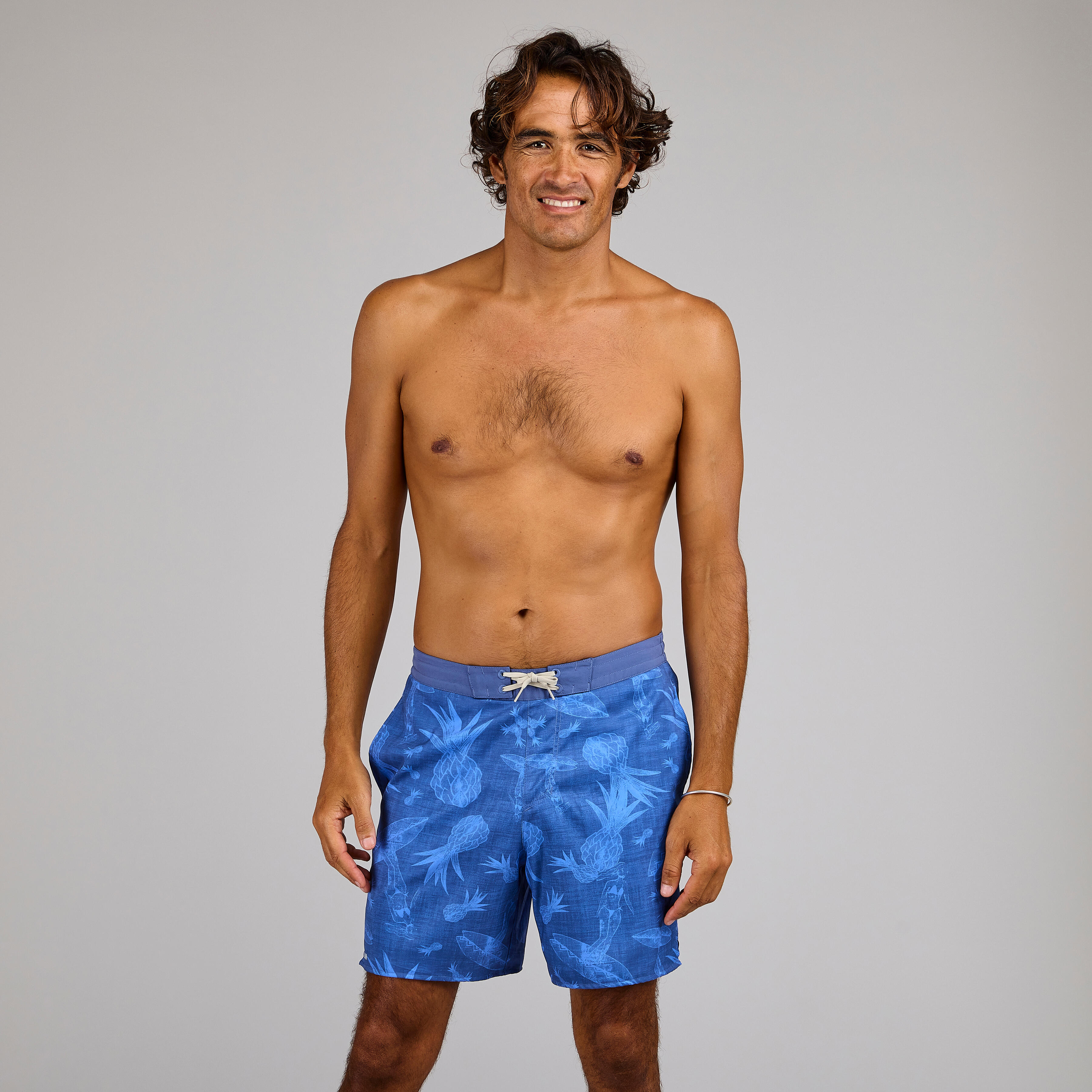 Men's Surfing Boardshorts - BS 100 Blue - Storm Blue - Olaian - Decathlon