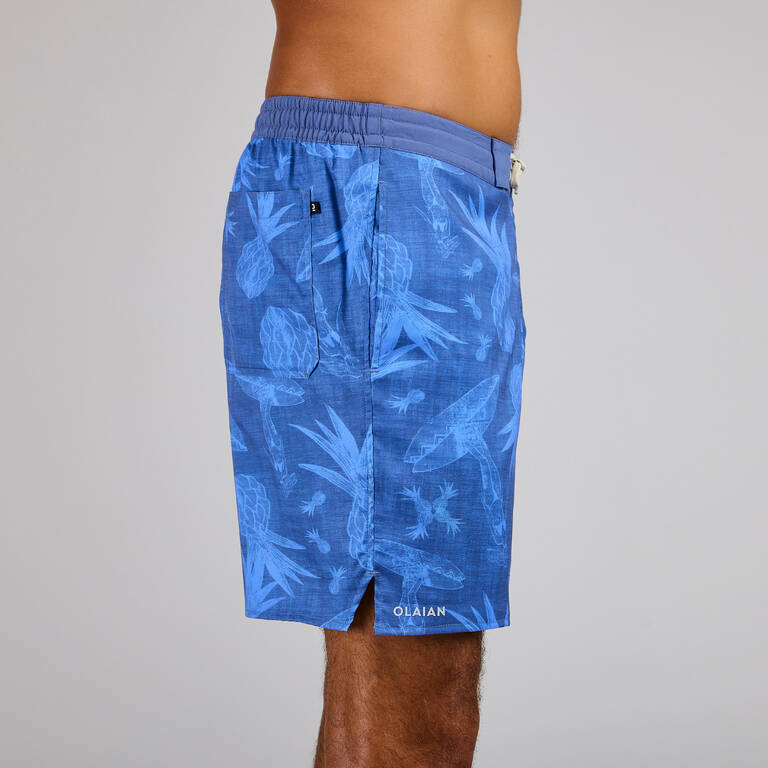 Boardshort berselancar 100 Long ramah lingkungan SURFERGIRL BIRU