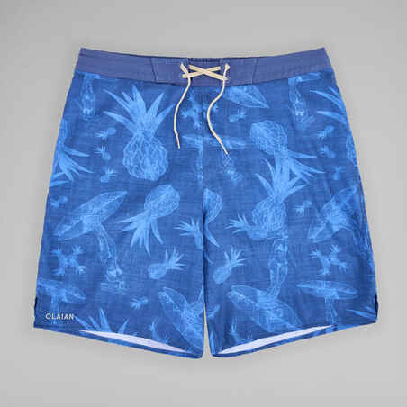 Boardshort surf 100 μακρύ Eco SURFER ΓΙΑ ΚΟΡΙΤΣΙΑ ΜΠΛΕ