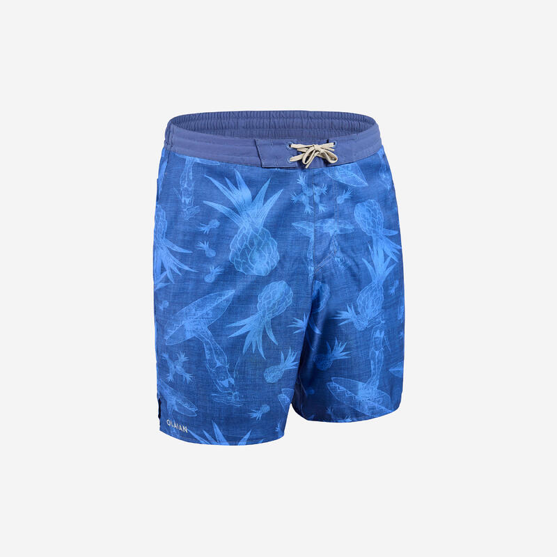 Erkek Uzun Deniz Şortu/Boardshort - Mavi - Desenli - LONG 100