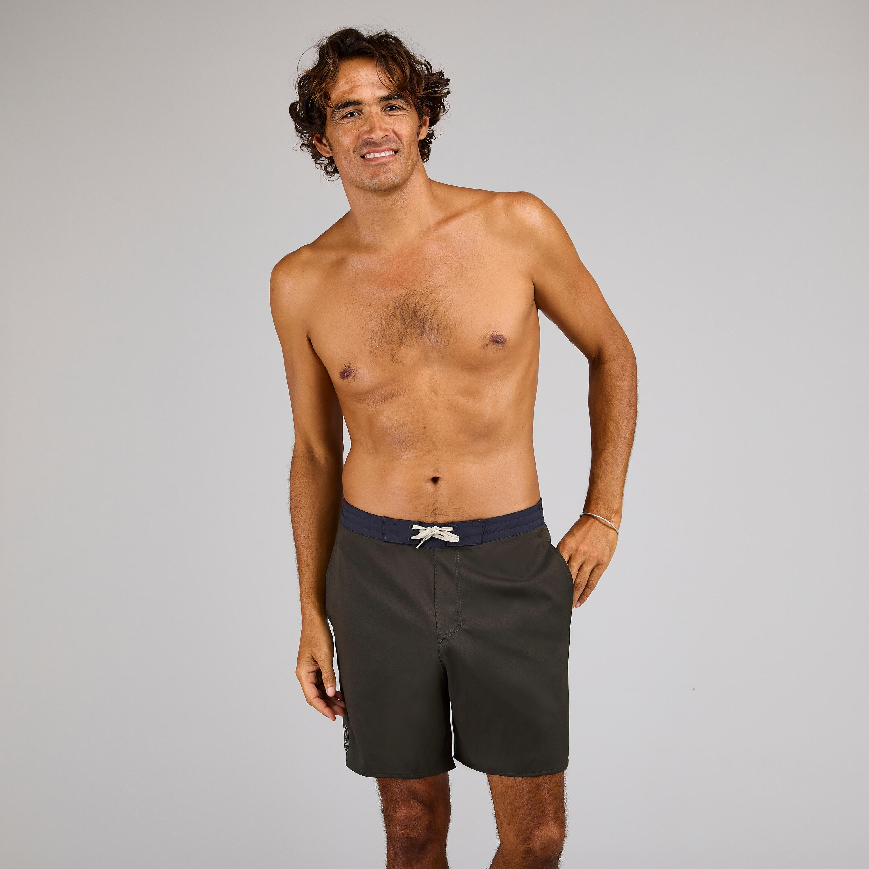 Bañador Hombre 100 Largo 18" caqui 5/8