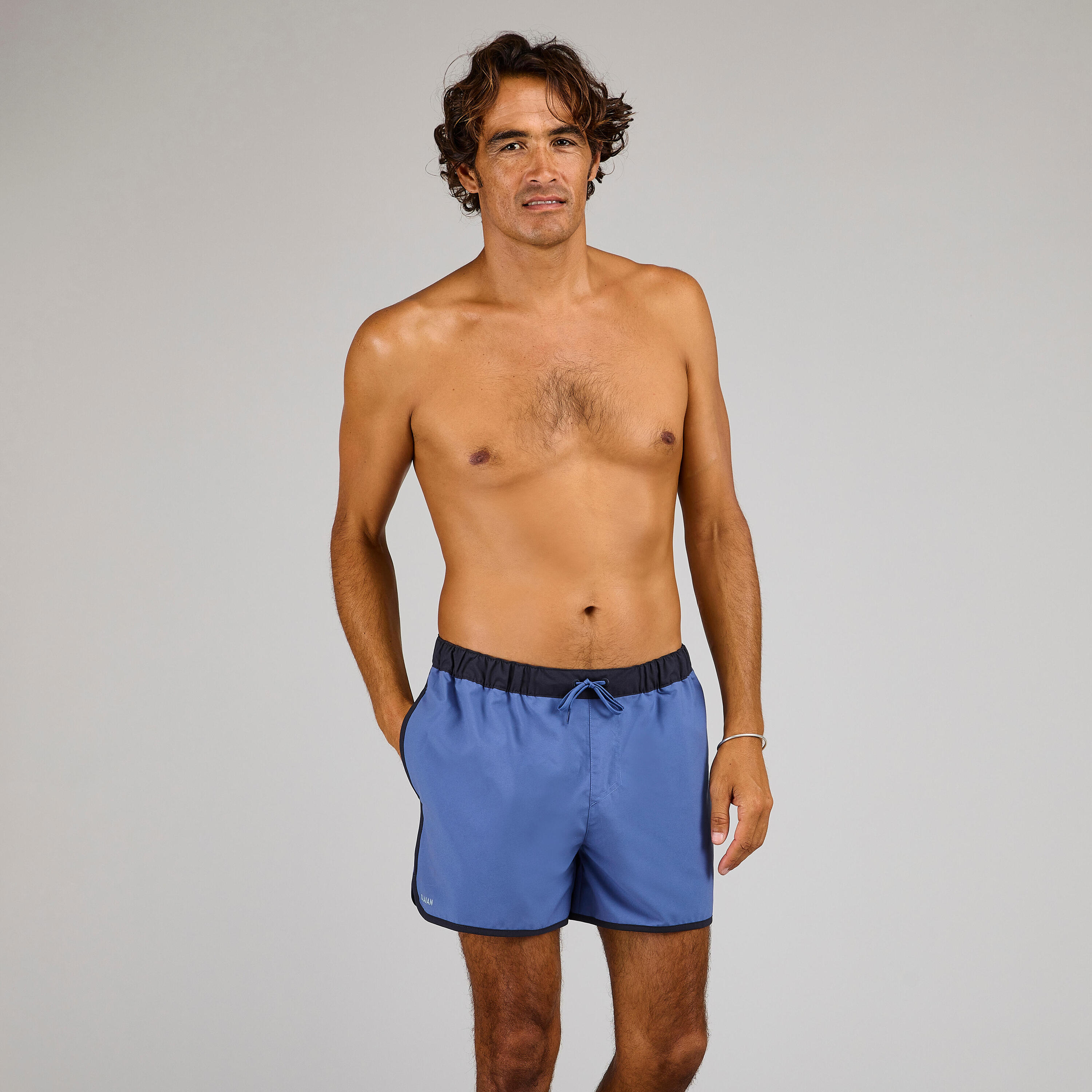 Boardshort surf 100 court short MOMO DARK BLUE 7/8