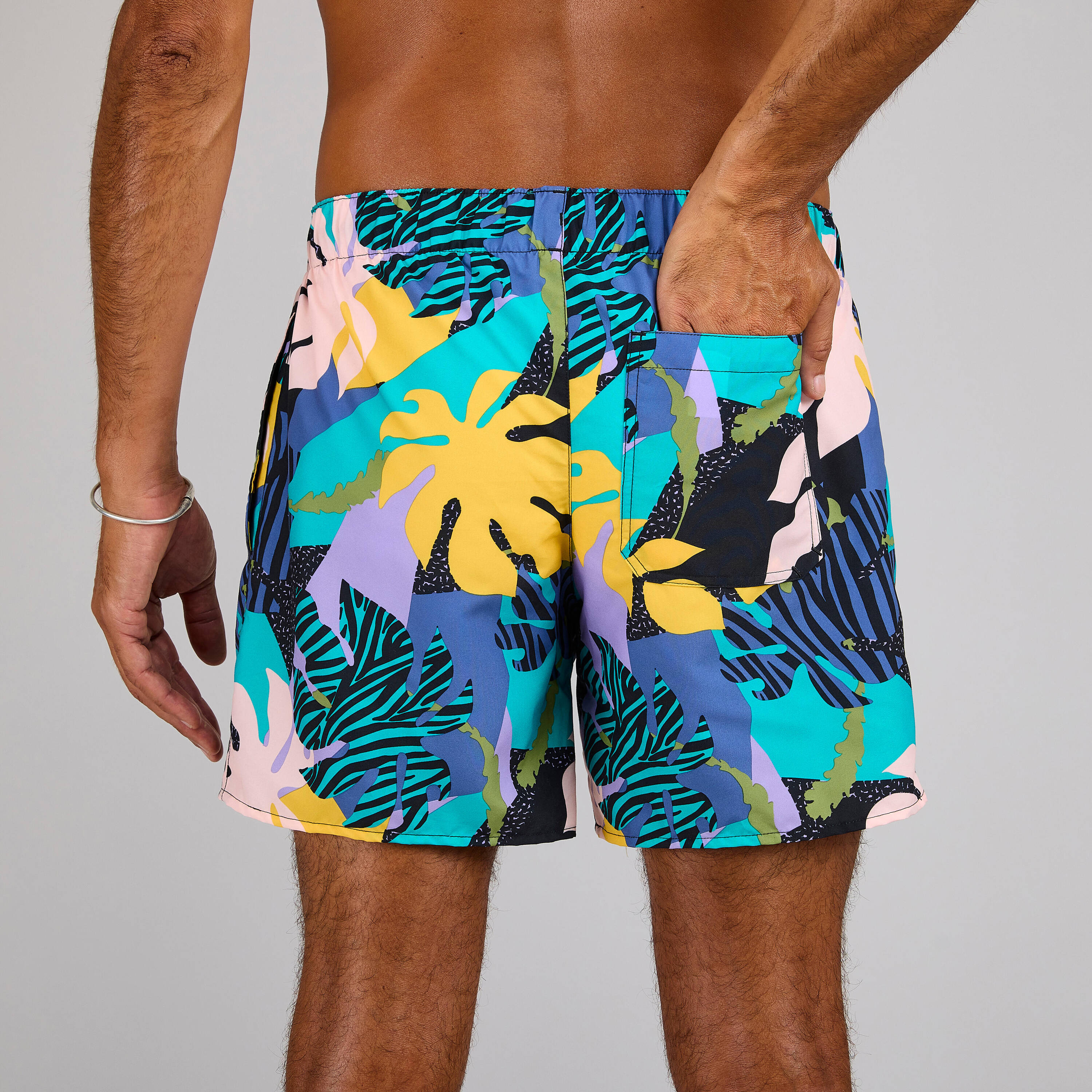 Men Surfing boardshorts 100 15" MELIMEL BLACK -  3