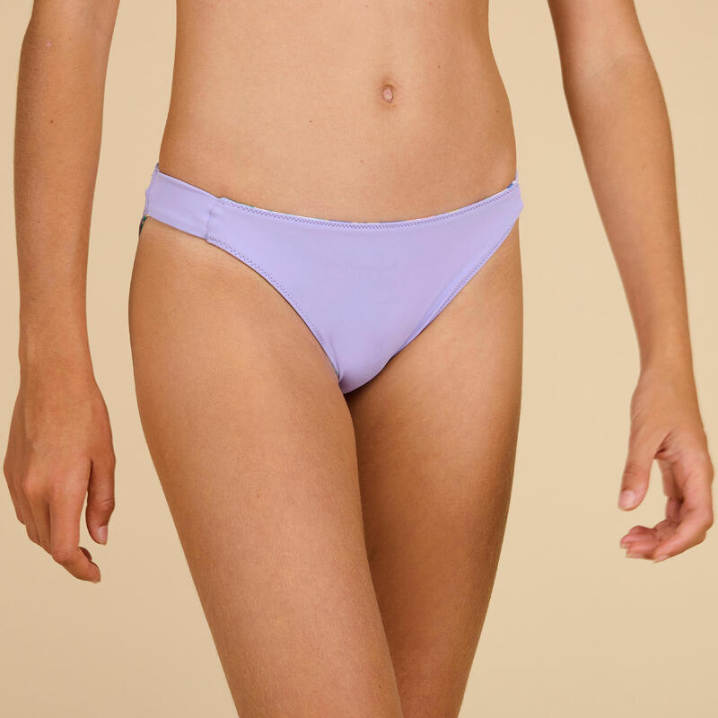 BAS DE MAILLOT DE BAIN REVERSIBLE FILLE 500 VIOLET