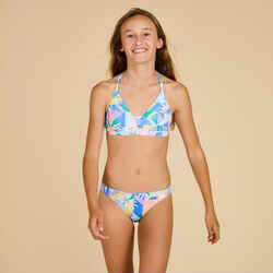 GIRL'S SURFING TRIANGLE SWIMSUIT TOP LIZY 500 VIOLET