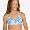 GIRL'S SURFING TRIANGLE SWIMSUIT TOP LIZY 500 VIOLET