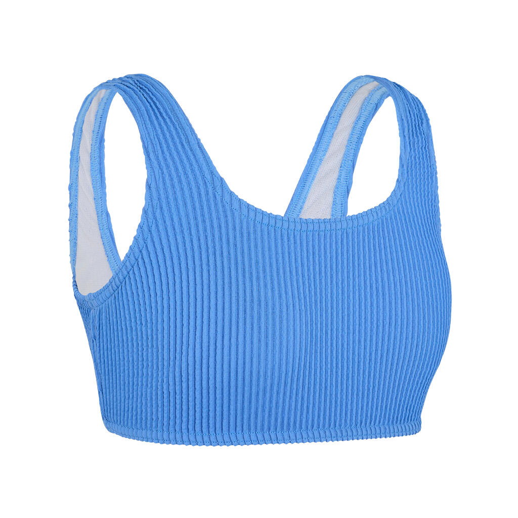 Top de bikini de surf para Niña Olaian 500 - Azul