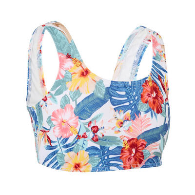 Bikinitop voor meisjes lana 500 high neck glory wit