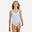 Badeanzug Einteiler Mädchen - 100 Margeriten azurblau