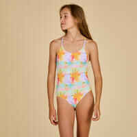 GIRL'S MIXLIFE ONE-PIECE SWIMSUIT 100 YELLOW