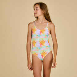 GIRL'S MIXLIFE ONE-PIECE SWIMSUIT 100 YELLOW