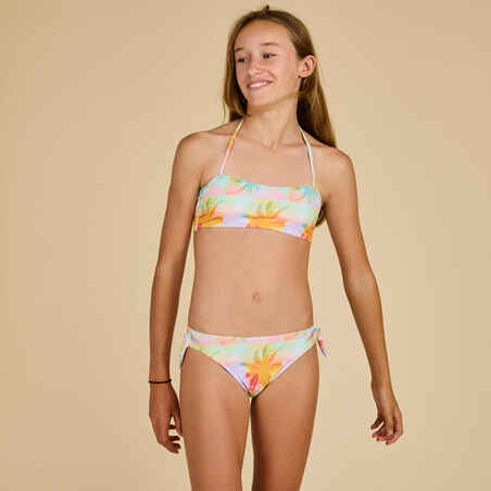 GIRL'S BANDEAU SWIMSUIT TOP 100 YELLOW