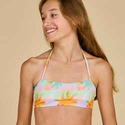 GIRL'S BANDEAU SWIMSUIT TOP 100 YELLOW