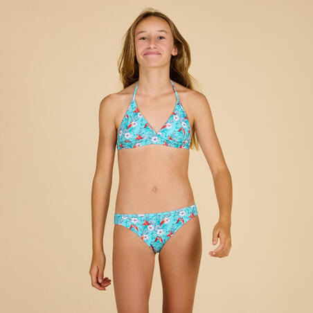 HAUT DE MAILLOT DE BAIN FOULARD FILLE 100 TURQUOISE COCO