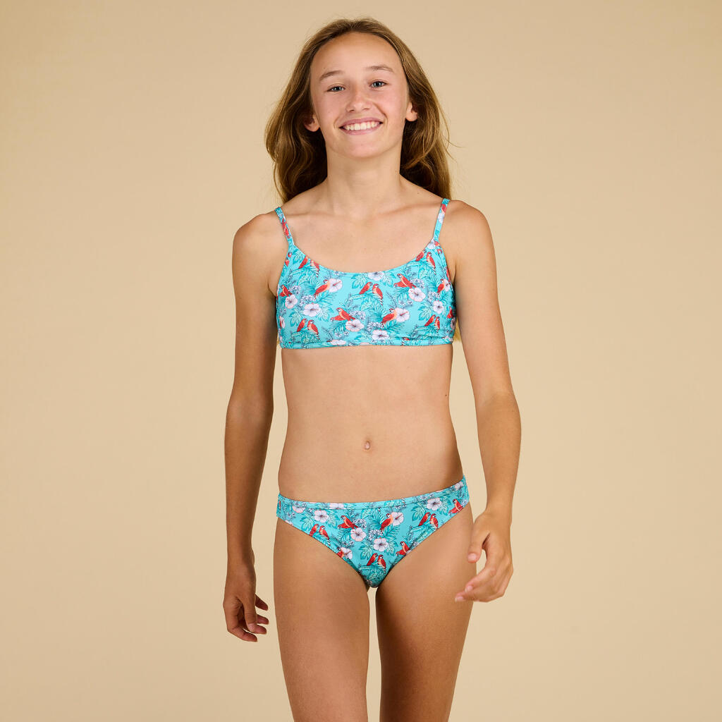 Girls' swimsuit bottoms - 100 Zeli coral