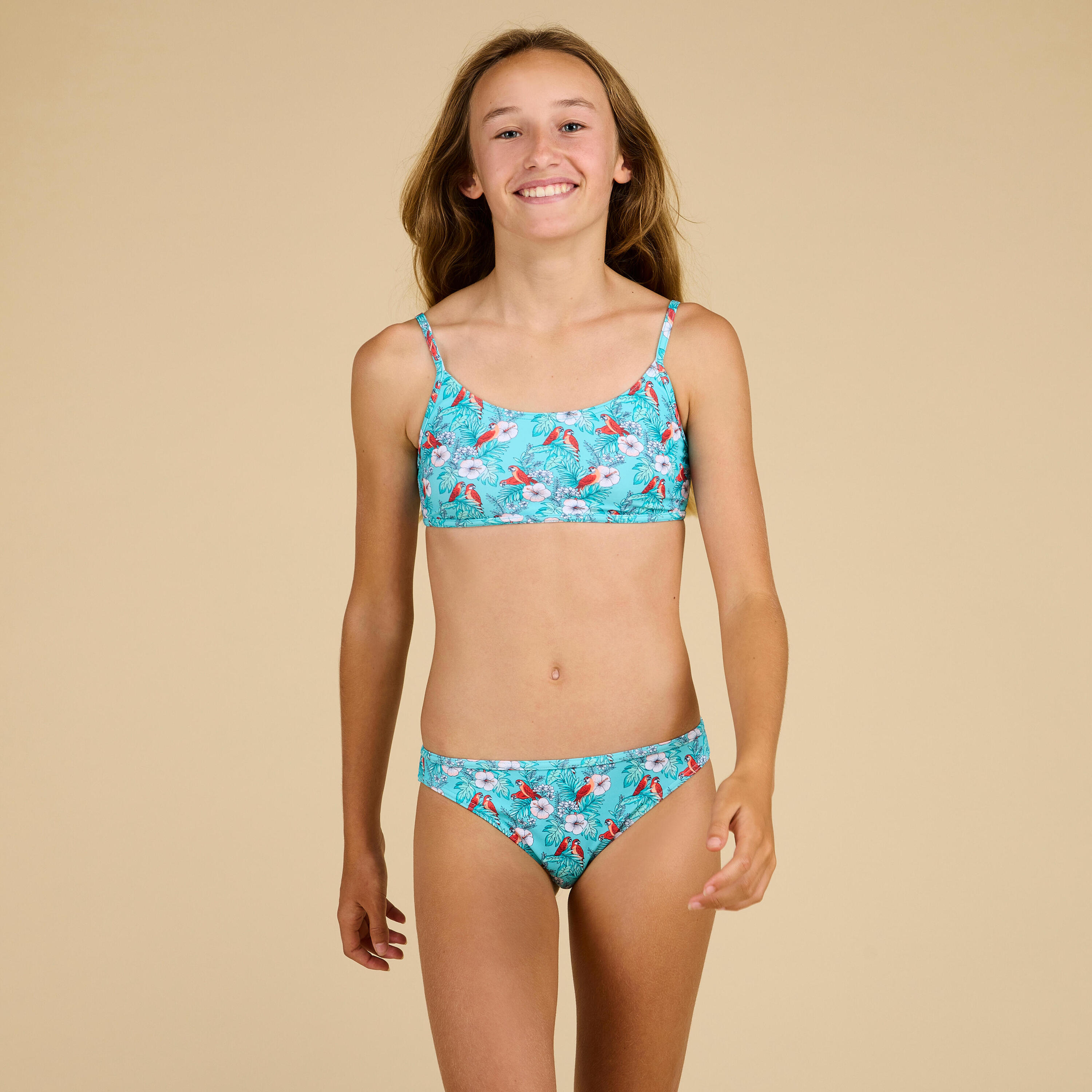 Costume slip ragazza 100 COCO turchese 2/12
