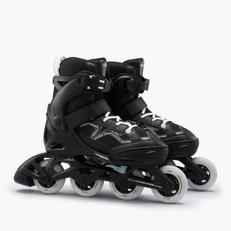 Kids' Inline Fitness Skate Fit3 - Black/Khaki