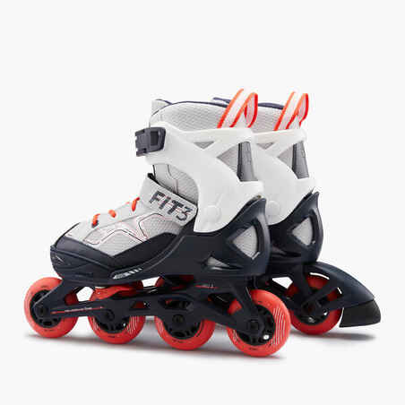 Kids' Inline Fitness Skates Fit3 - Grey/Red