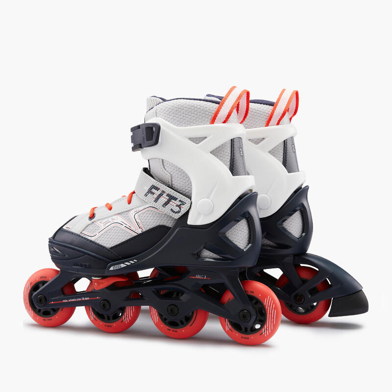 Fitness skates voor kinderen FIT3 grijs rood