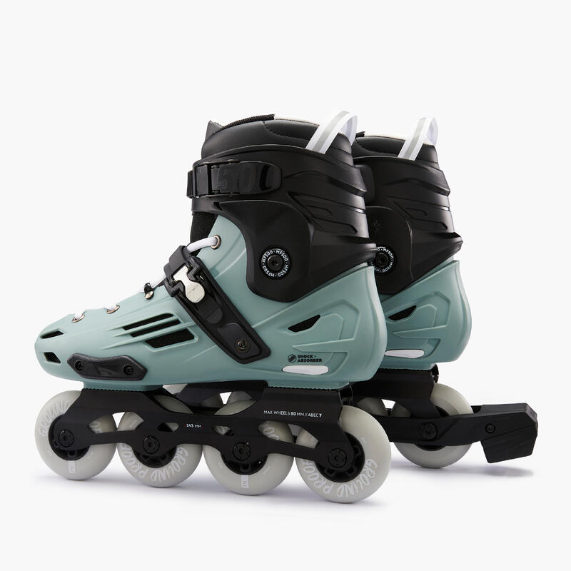 Freeride skates voor volwassenen MF500 Light Khaki