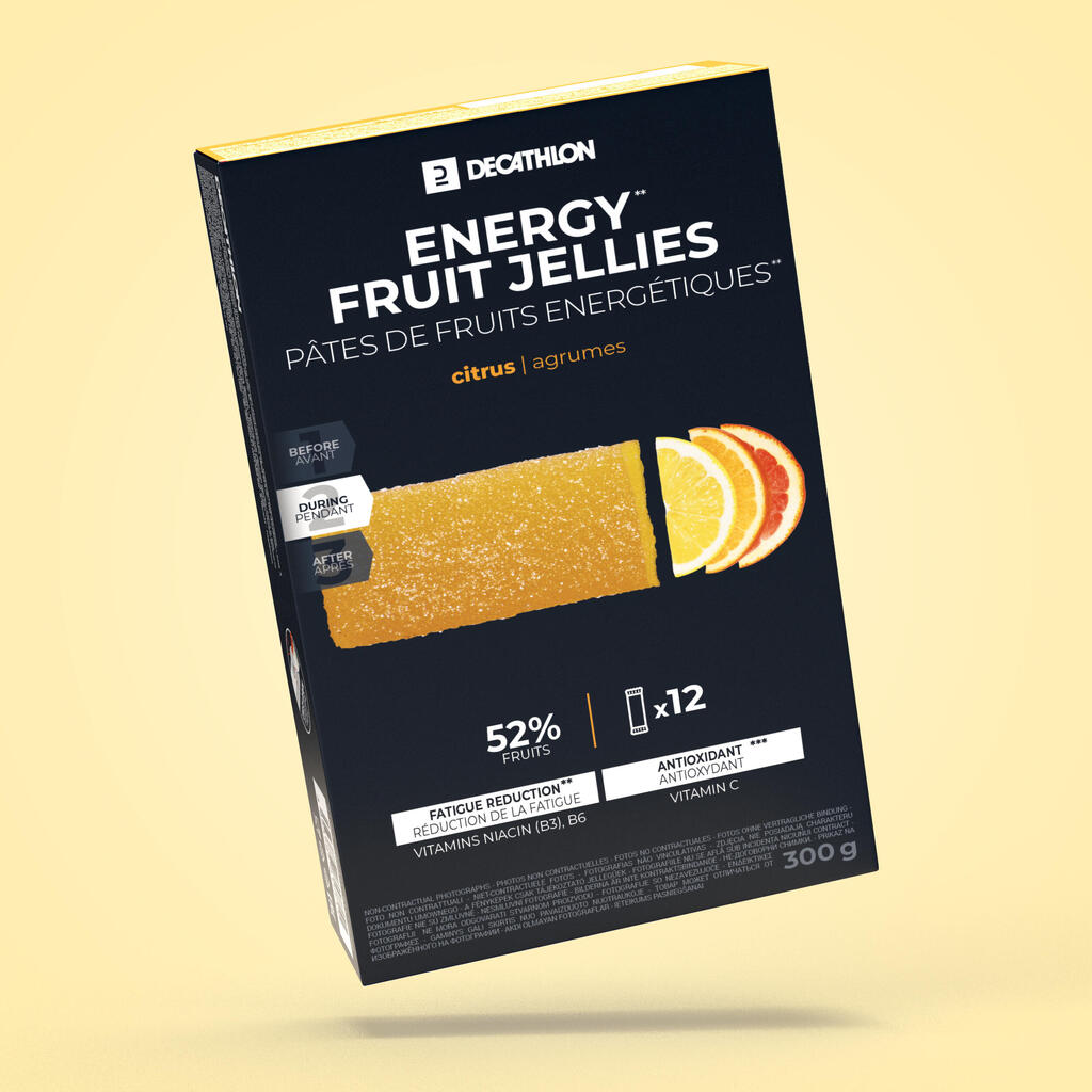Augļu želeja enerģijai ar citrusu garšu “ecosize energy fruit jellies”,12 x 25 g