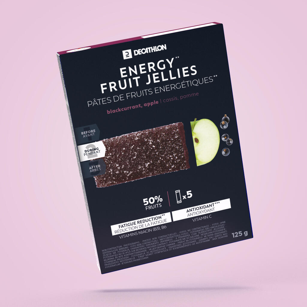 Augļu želeja “energy fruit jellies”, 5x25 g, ar upeņu, ābolu, malpīgijas garšu