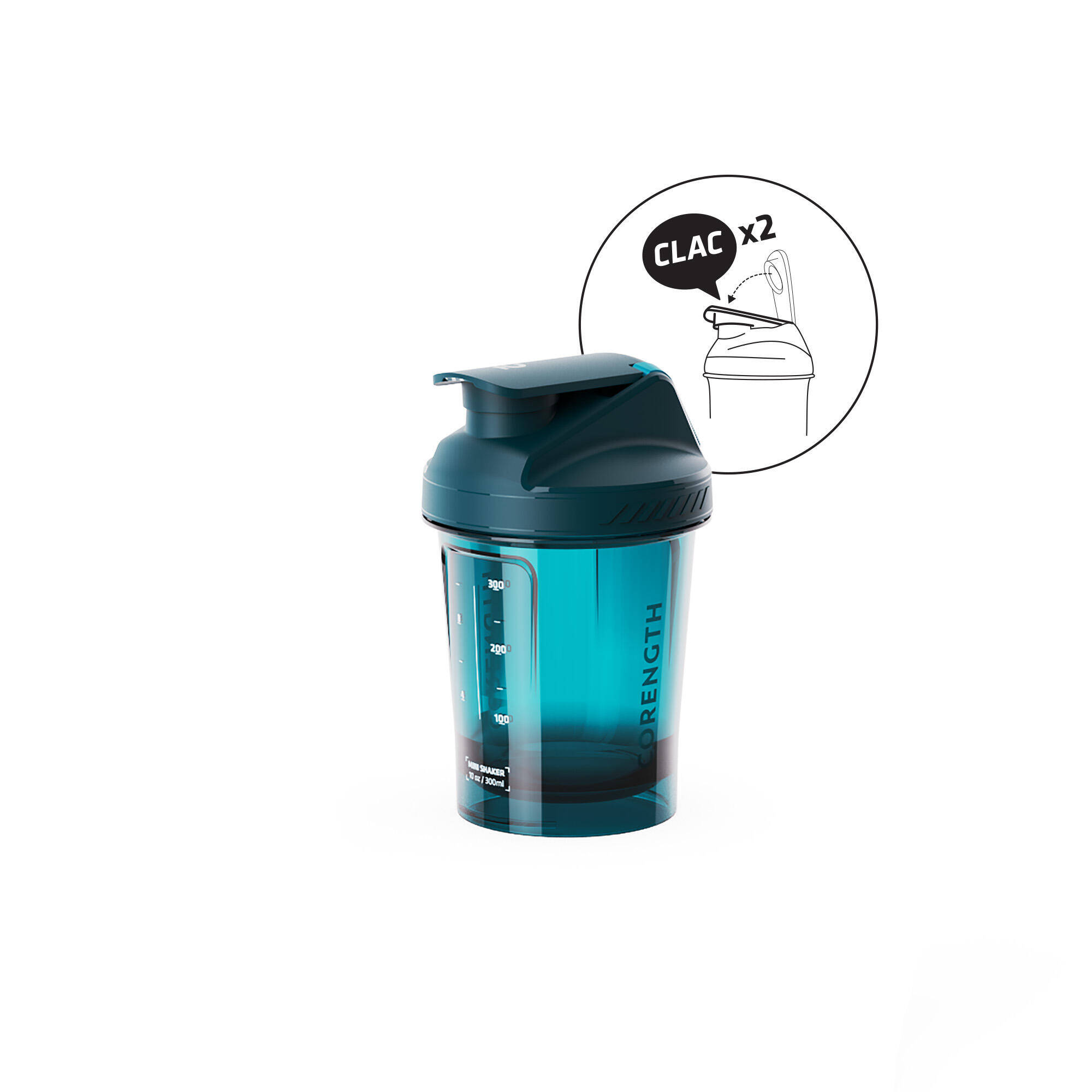 Mini Shaker 300ml, Leak-Proof Cap with Double Click, Eco Material, Blue