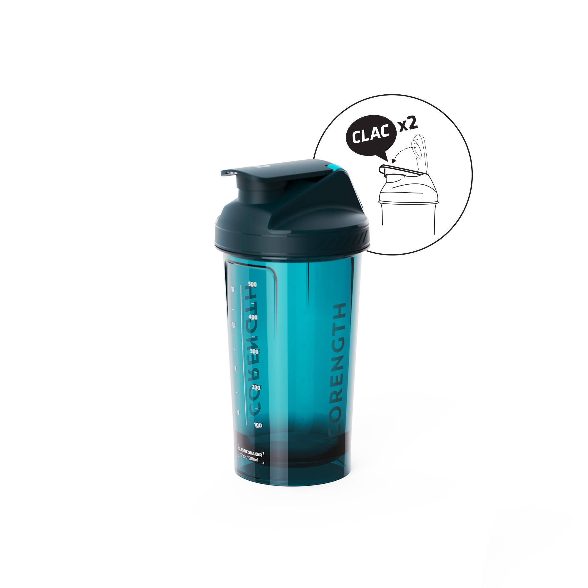 Classic Shaker 500ml, Leak-Proof Cap with Double Click, Eco Material, Blue