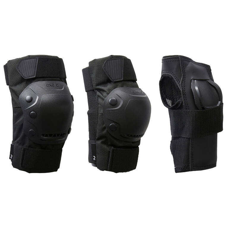 Adult 2 x 3-Piece Inline Skate Protection Set Fit500 - Black