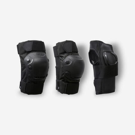 Комплект захисту Fit500 для катання на роликах для дорослих чорний