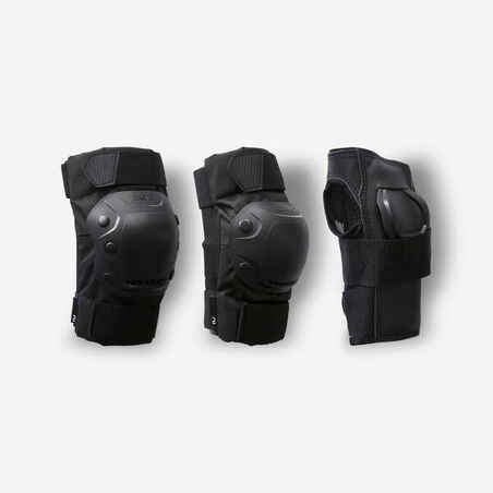 Adult 2 x 3-Piece Inline Skate Protection Set Fit500 - Black