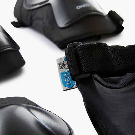 Kids' 3x2 Skating Scooter Skateboard Protectors Set Play - Black