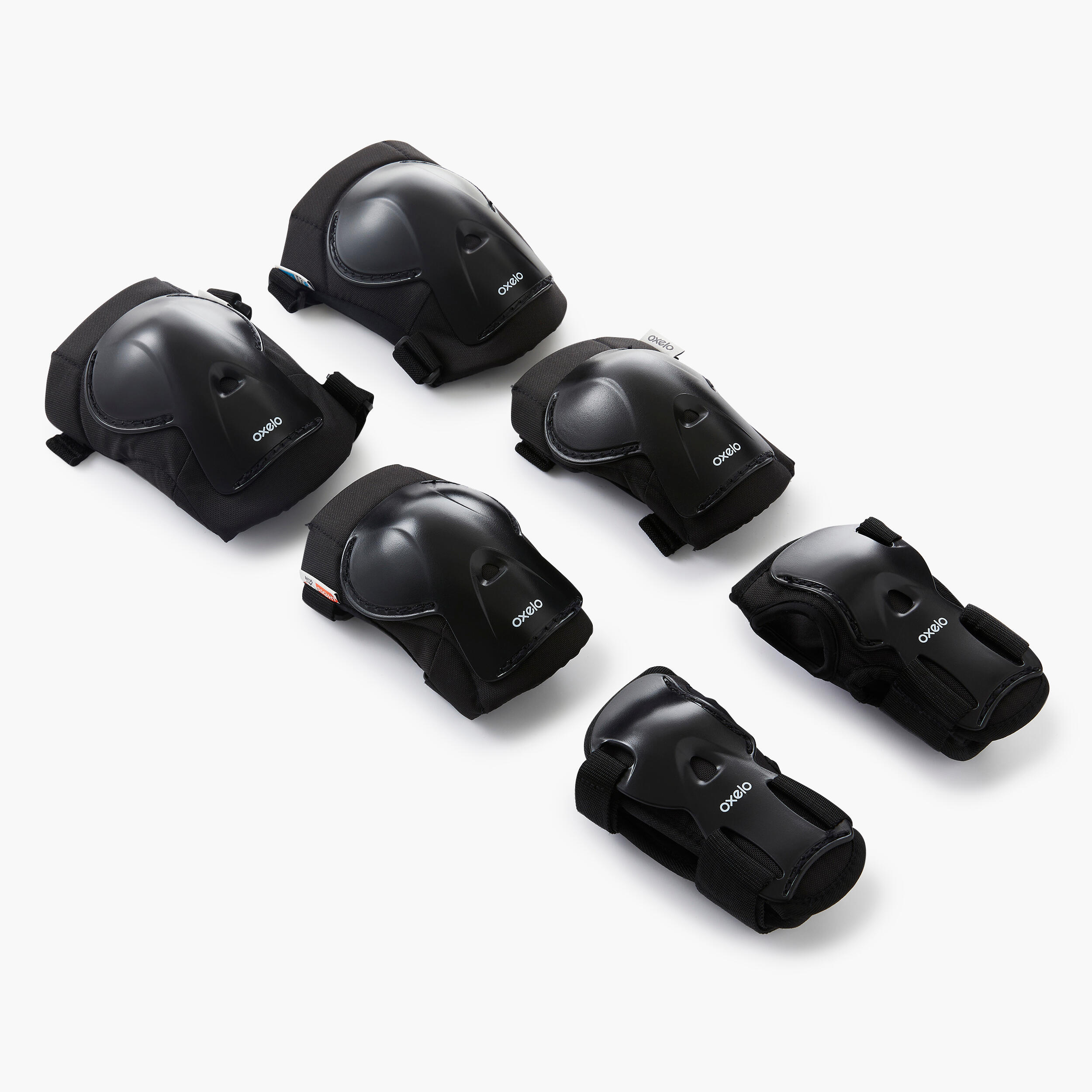 Kids' Inline Skate Protection Set Black Black‎, Snow white‎ Oxelo