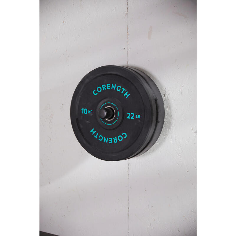 Disco bumper de halterofilia 10 kg, diámetro interior de 50 mm