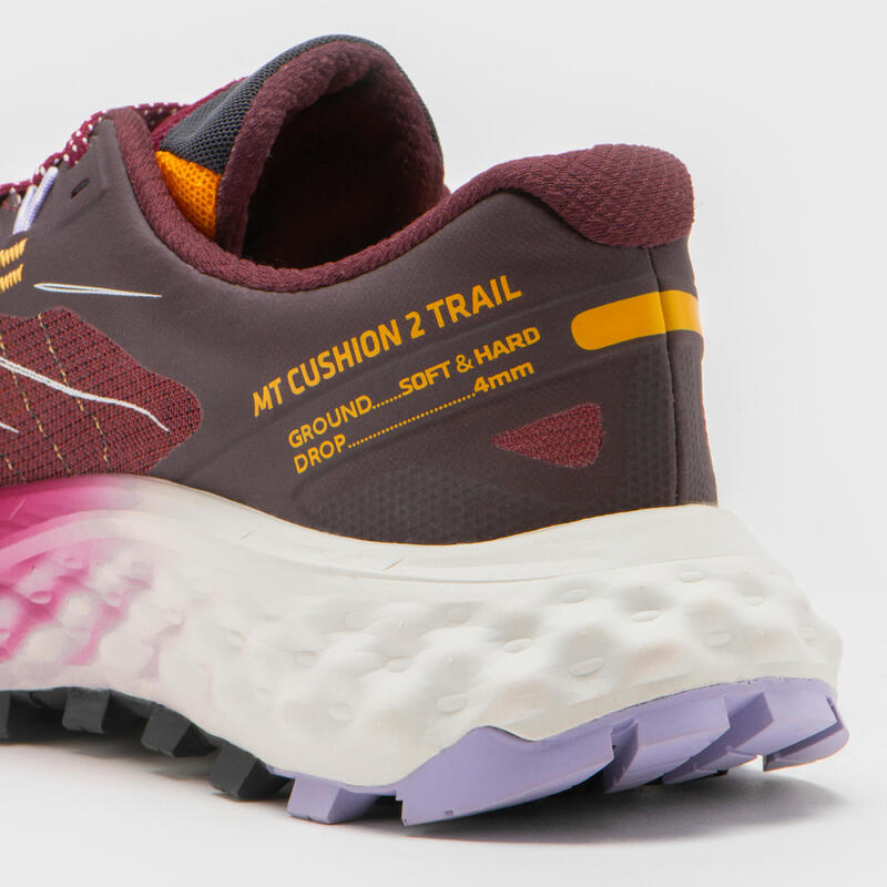 Nombre provisional calidad Puñalada Zapatillas de trail running para mujer EVADICT MT CUSHION 2 frambuesa |  Decathlon