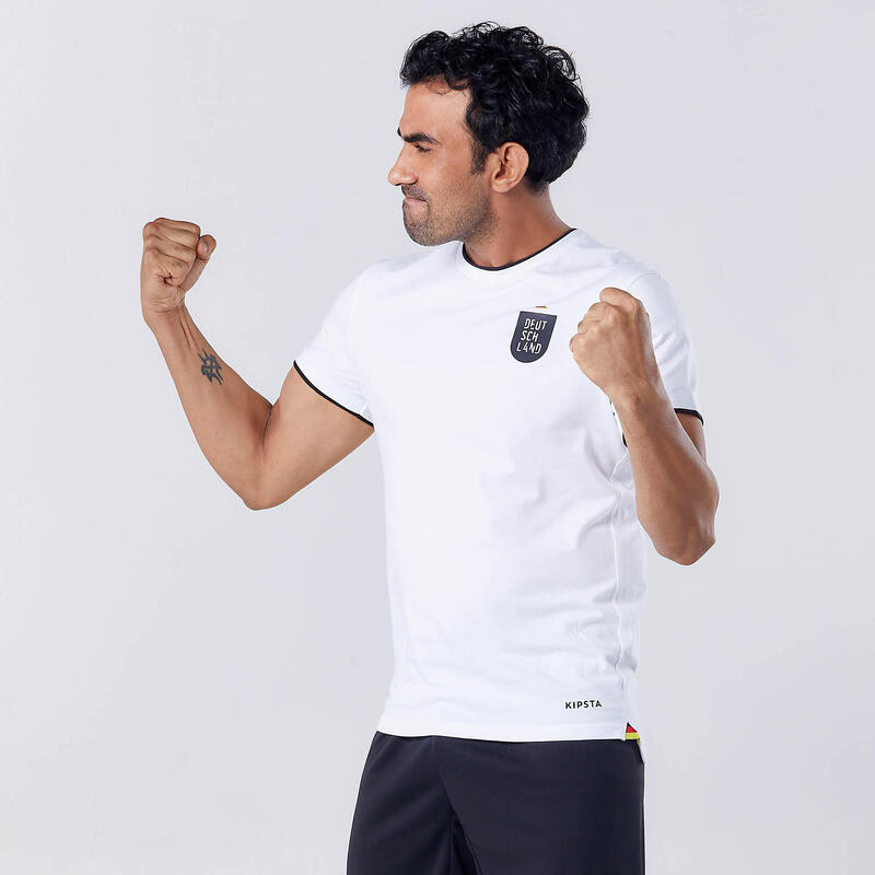 Tricou Fotbal FF100 Replică Germania 2024 Alb Adulți 