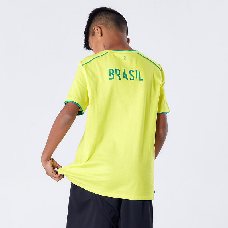 Camiseta de fútbol Brasil Niños Kipsta F100 2022