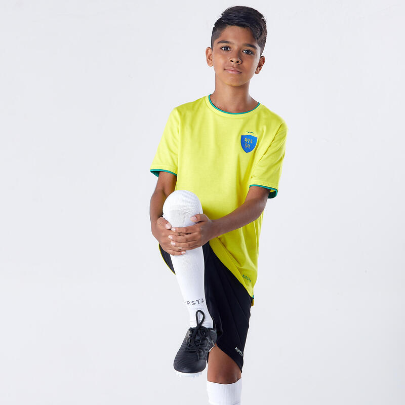 Camiseta de fútbol Brasil Niños Kipsta F100 2022