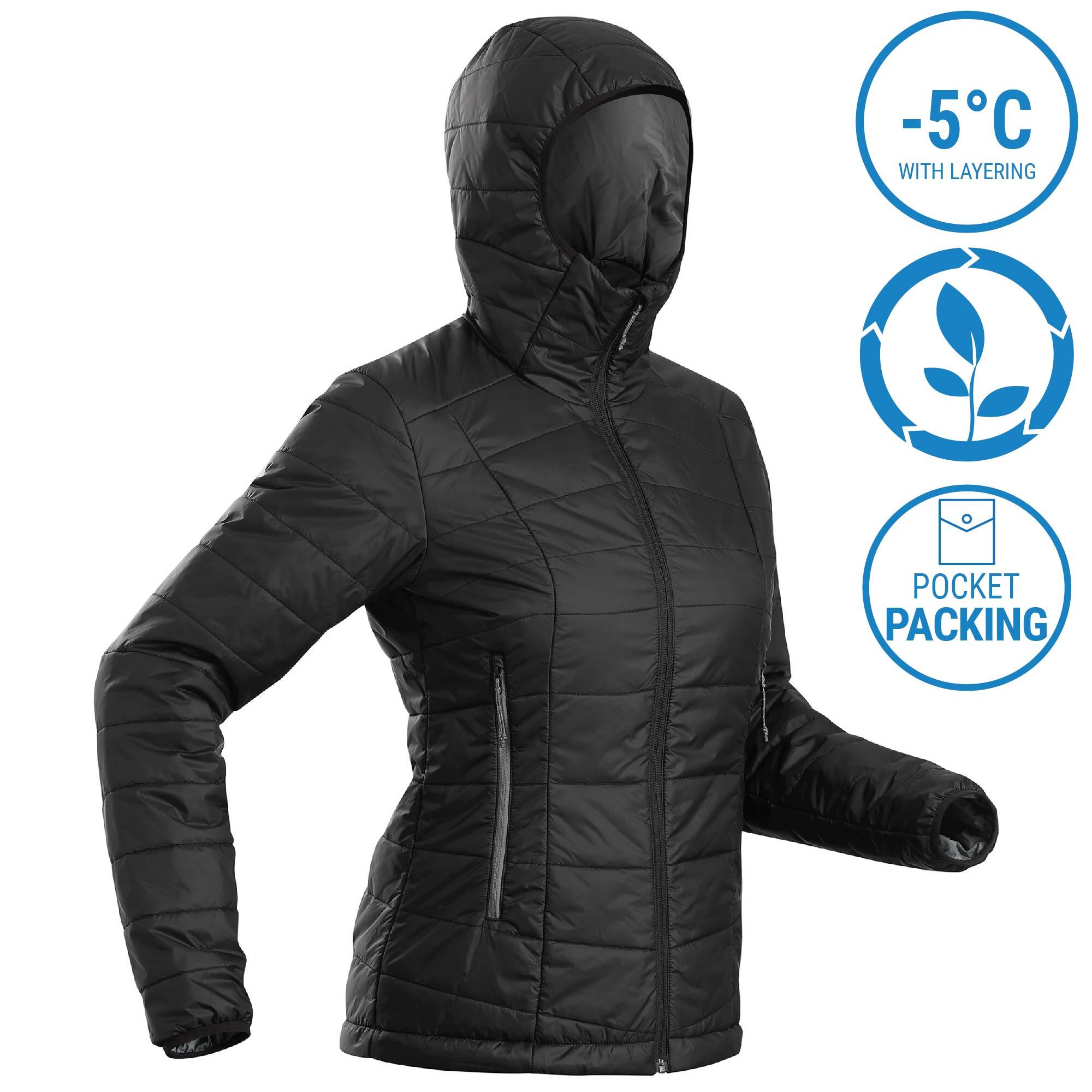 Women’s Padded Winter Jacket – MT 100 Black - FORCLAZ