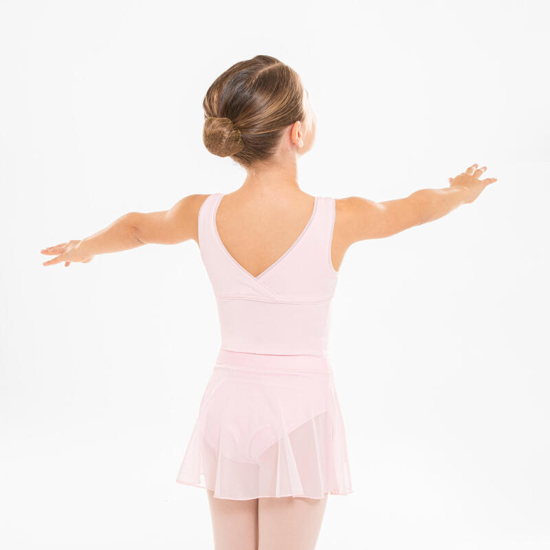 Jupette portefeuille danse classique rose en voile fille