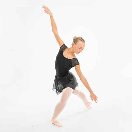 Girls' Ballet Voile Wrap Skirt - Black