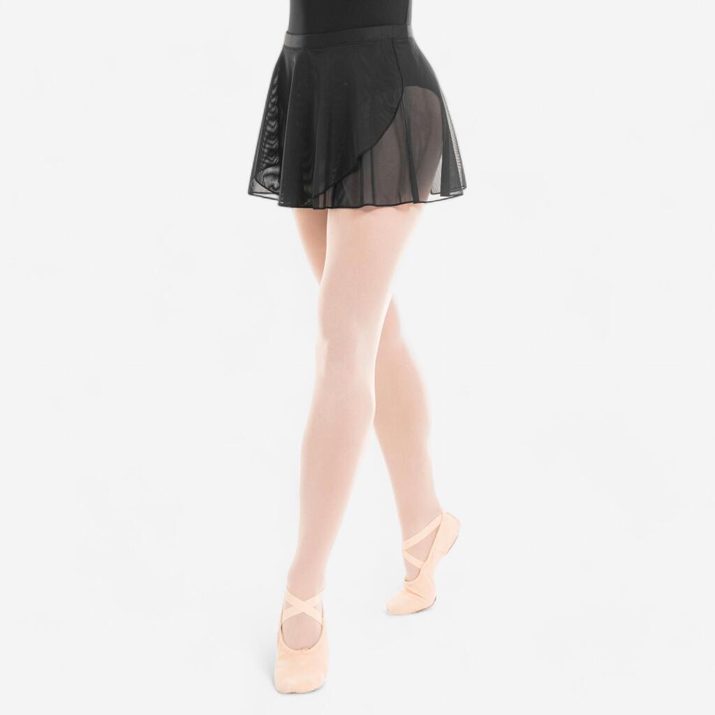 Girls' Ballet Voile Wrap Skirt - Black